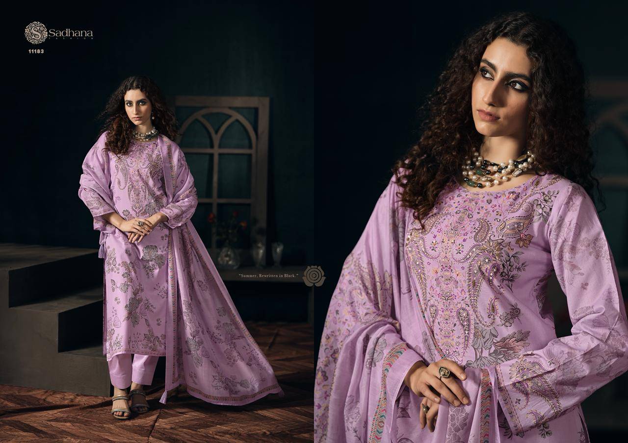 GULZAR By SADHANA FASHION 11179 To 11184 Series Stylish Beautiful Colourful PURE MILANZ COTTON Dresses At Wholesale Price